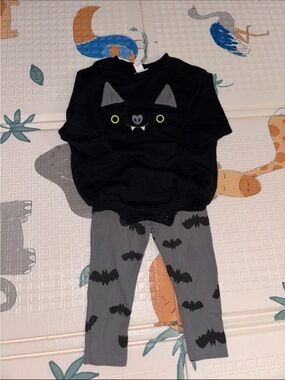 Cat & Jack Black and Gray Baby Bat Outfit
